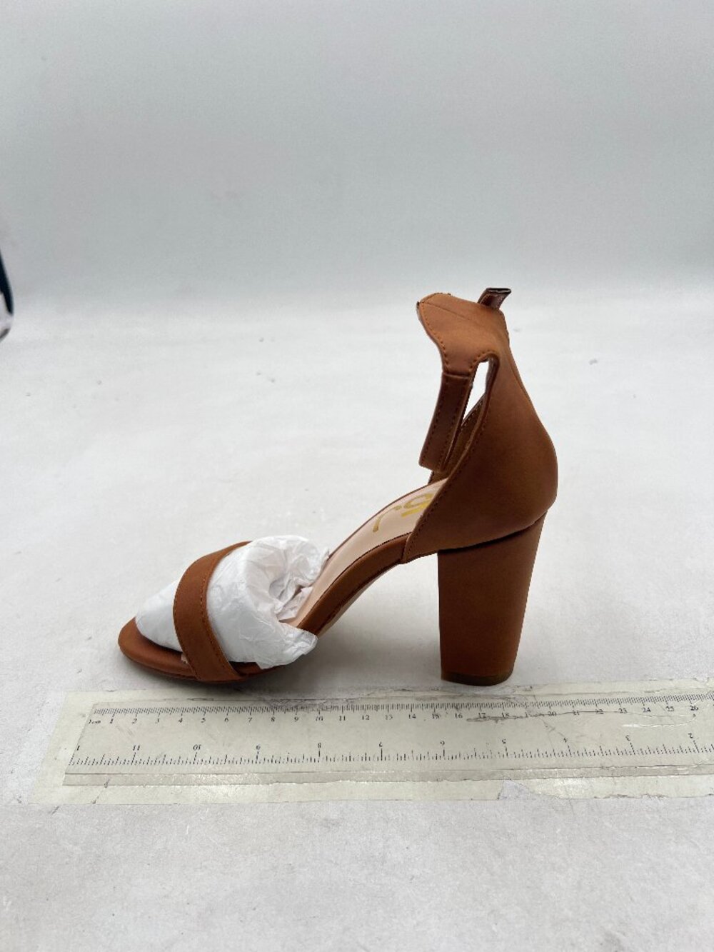 FSJ Brown Chunky High Heel Sandals Open Toe Ankle Strap Single Band Dress Shoes